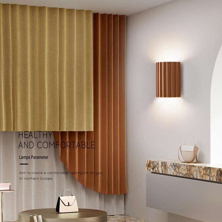 Contemporary Scandinavian Resin Half Column 2-Light Wall Sconce