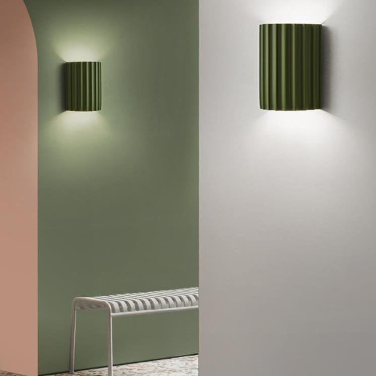 Contemporary Scandinavian Resin Half Column 2-Light Wall Sconce