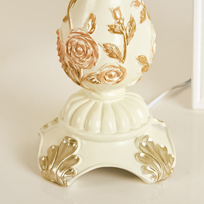 Traditional European Vase Base Resin Fabric Table Lamp