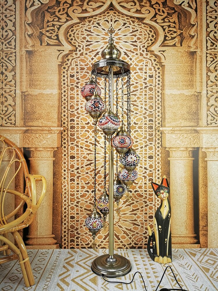 Vintage Multicolor 9-Light Floor Lamp