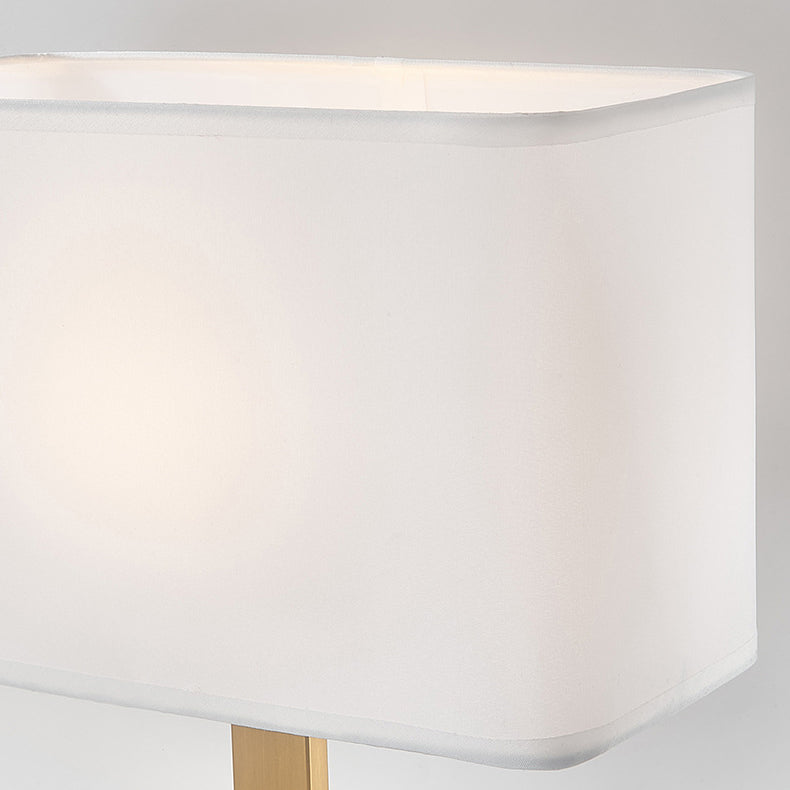 Modern Minimalist Rectangular Cloth Iron 1-Light Table Lamp