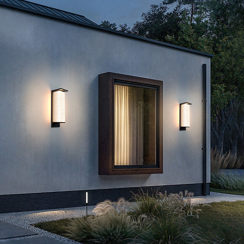 Modern Minimalist Solar Waterproof Rectangular Wall Sconce