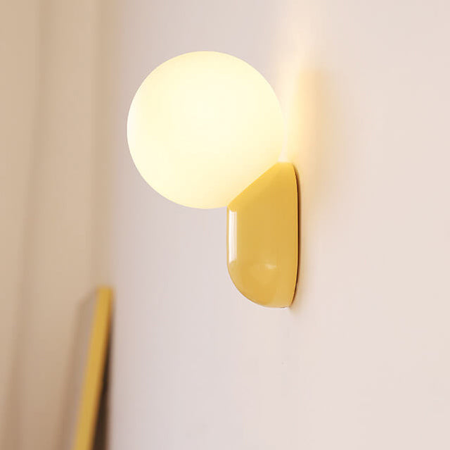 Macaron Cream Style Resin Glass Ball 1-Light Wall Sconce