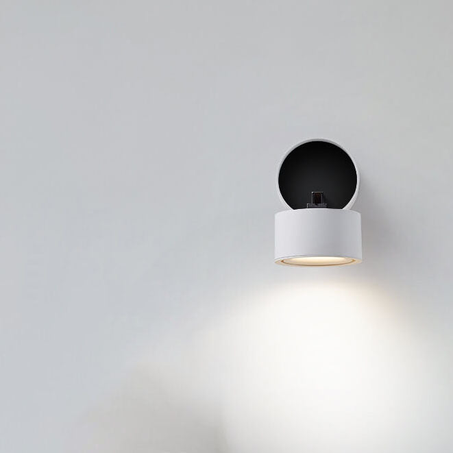Modern Minimalist Round Aluminium Rotatable Folding Wall Sconce
