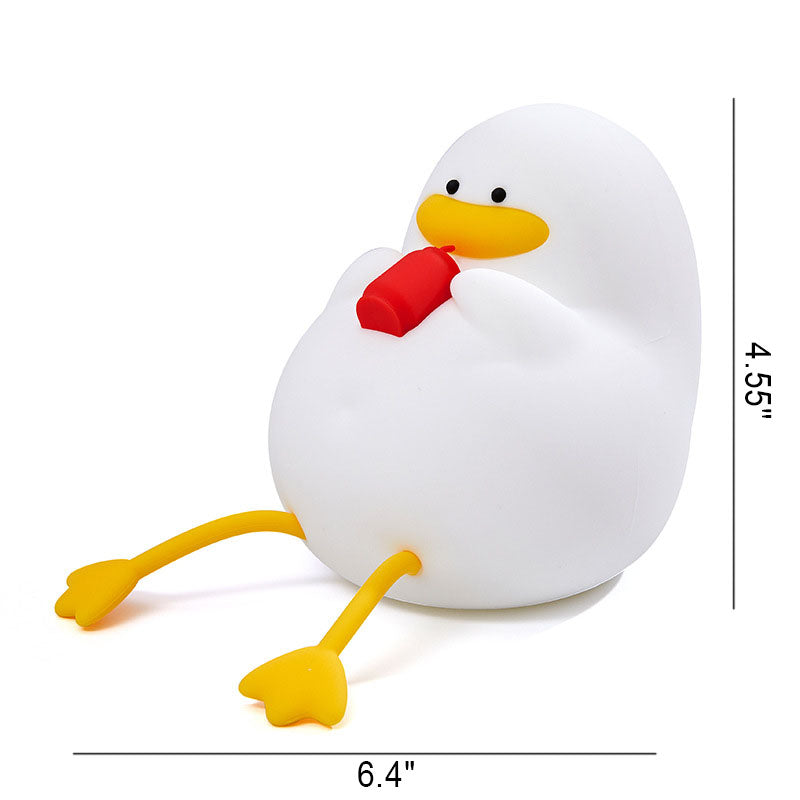 Creative Cartoon Silicone Duck Pat LED Night Table Lamp