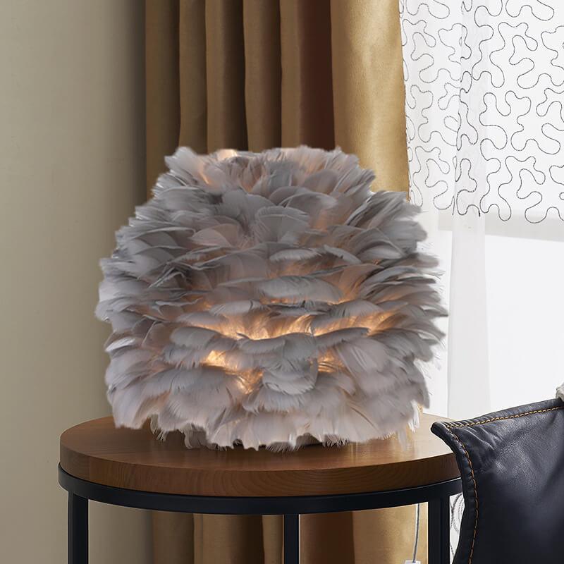 Modern Feather 1-Light Ball-Shaped Table Lamps Table Lamp