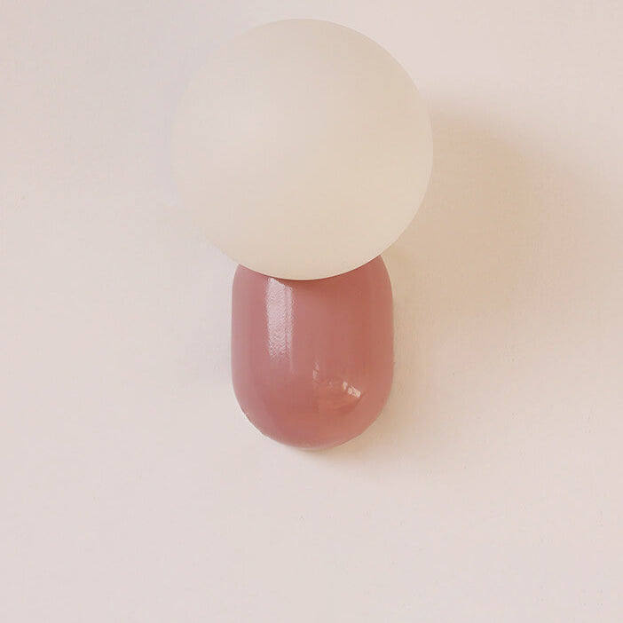 Macaron Cream Style Resin Glass Ball 1-Light Wall Sconce
