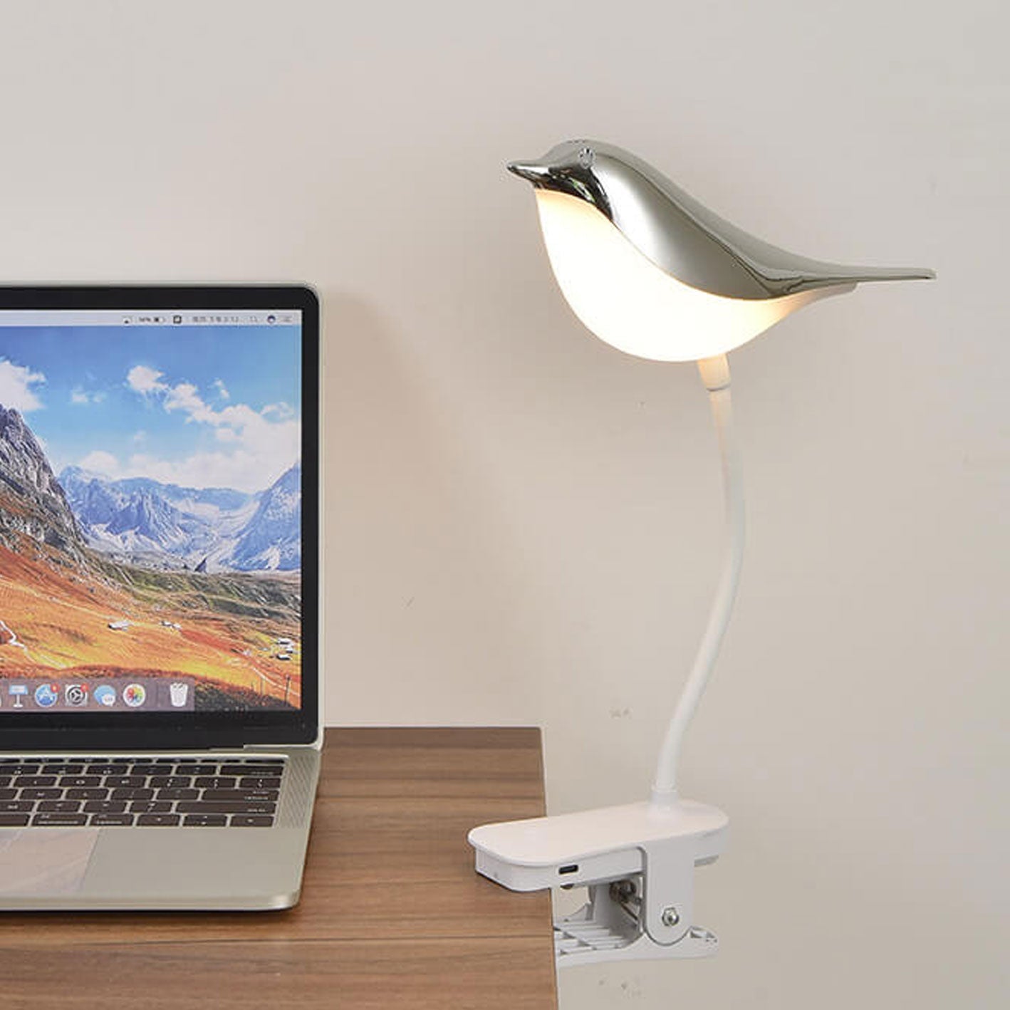 Nordic Creative Bird Clip USB Charging LED Night Table Lamp