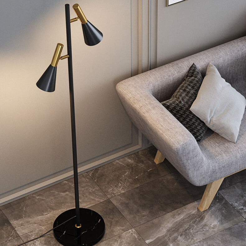 Modern Minimalist Gold 2-Light Floor Lamp
