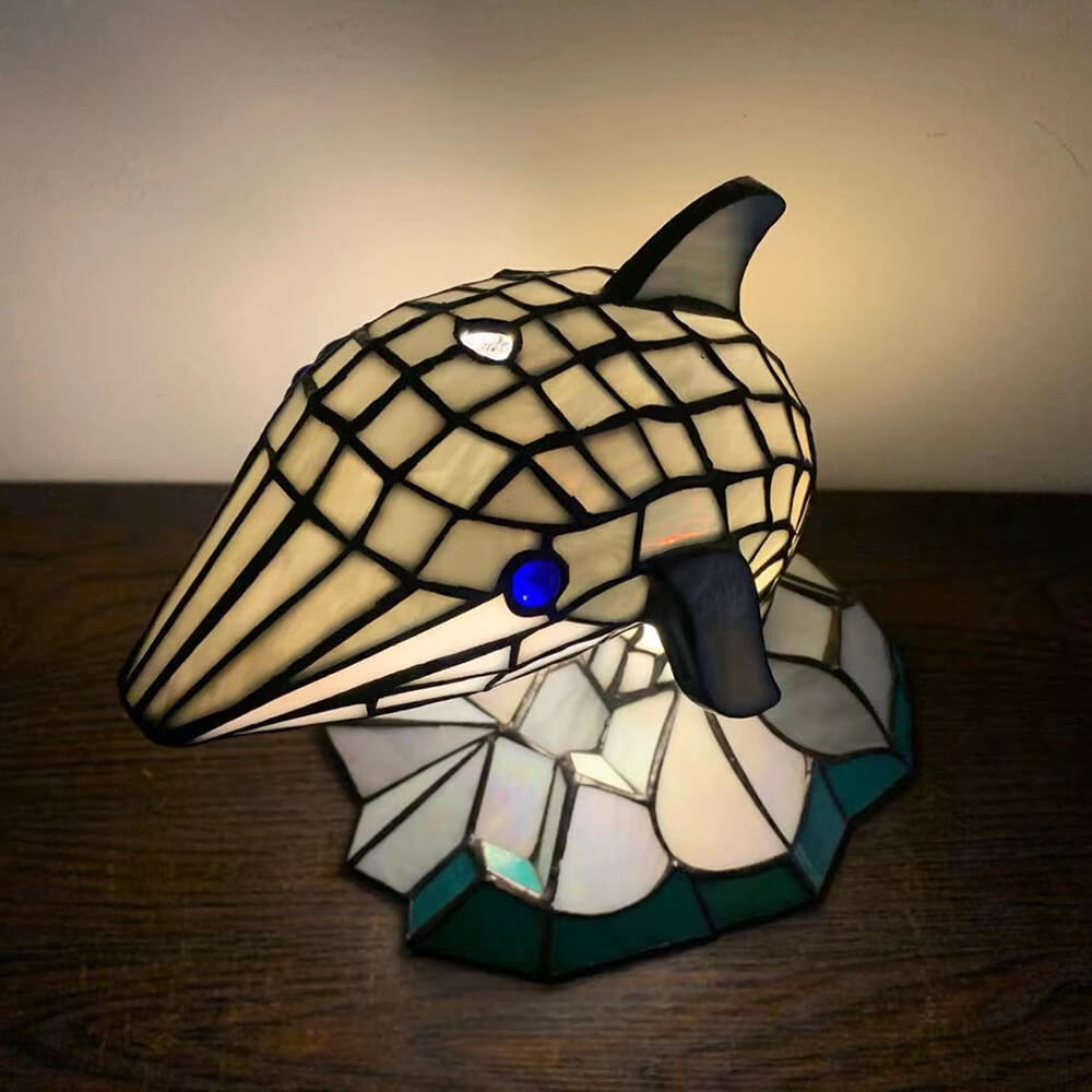 Tiffany Creative Animal Stained Glass 1-Light Table Lamp