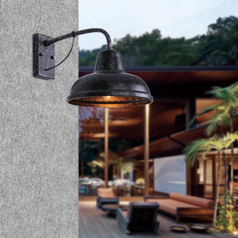 Industrial Gooseneck Outdoor Wall Sconce 1-Light