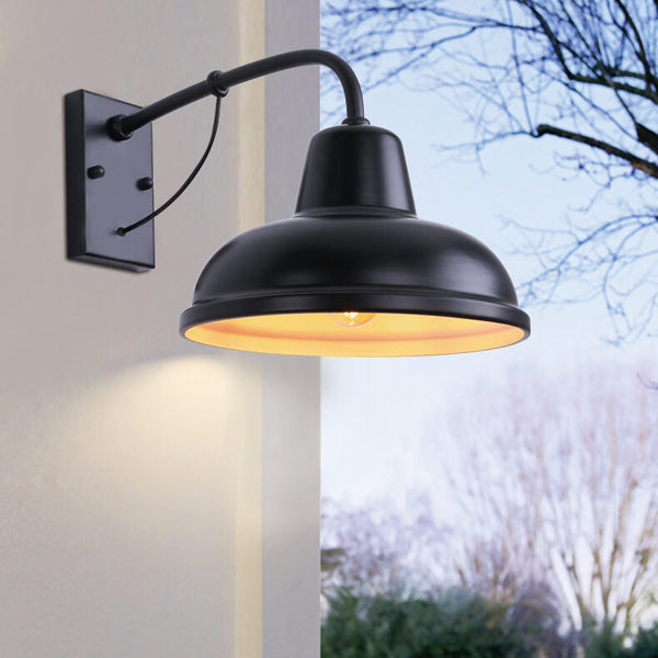 Industrial Gooseneck Outdoor Wall Sconce 1-Light