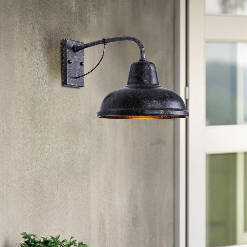 Industrial Gooseneck Outdoor Wall Sconce 1-Light