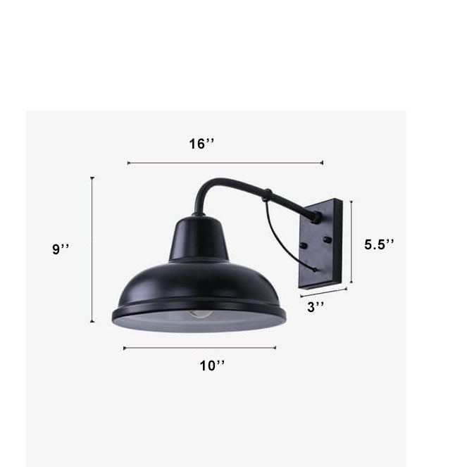 Industrial Gooseneck Outdoor Wall Sconce 1-Light