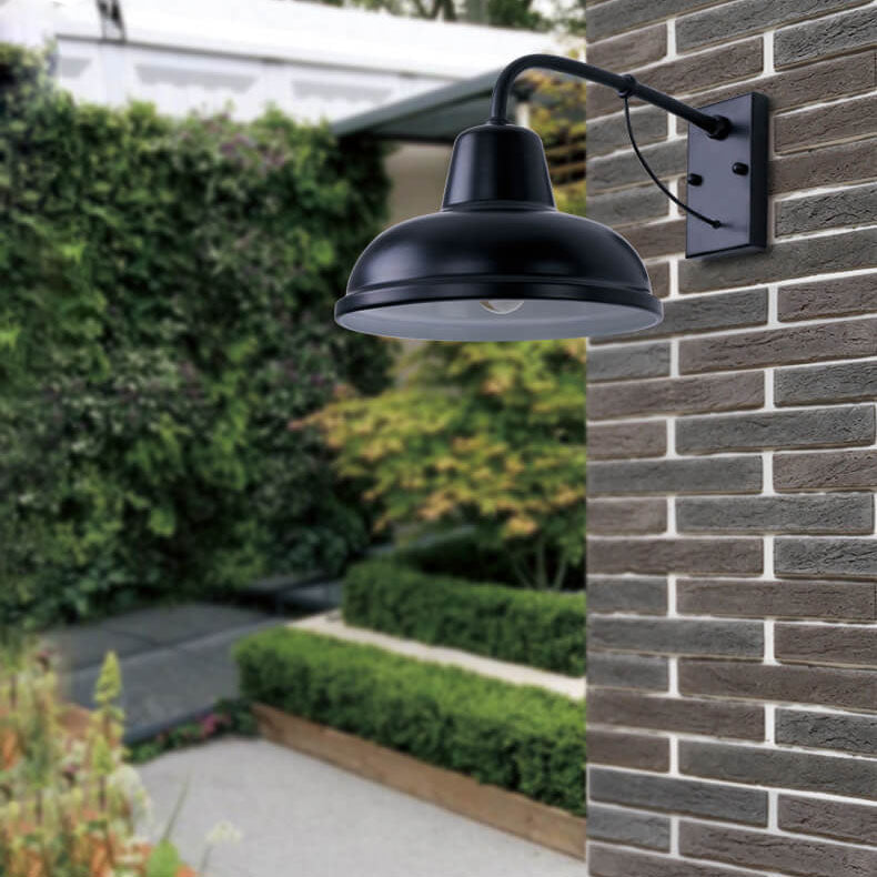 Industrial Gooseneck Outdoor Wall Sconce 1-Light