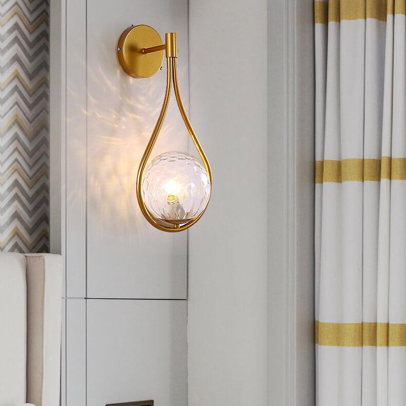 Modern 1-Light Globe Water Drop Armed Wall Sconce