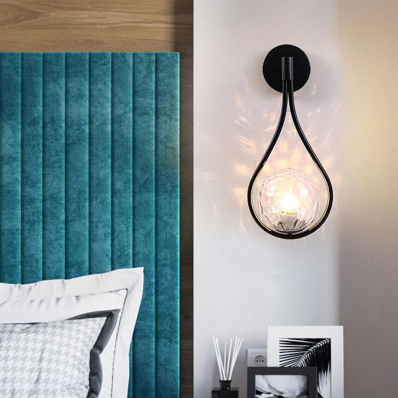 Modern 1-Light Globe Water Drop Armed Wall Sconce