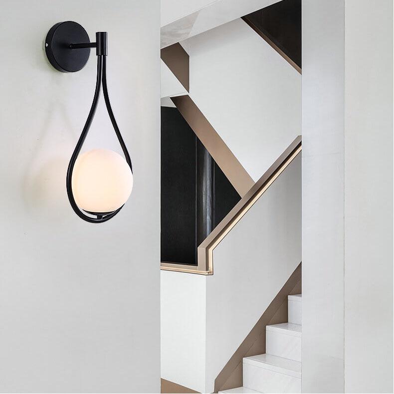 Modern 1-Light Globe Water Drop Armed Wall Sconce