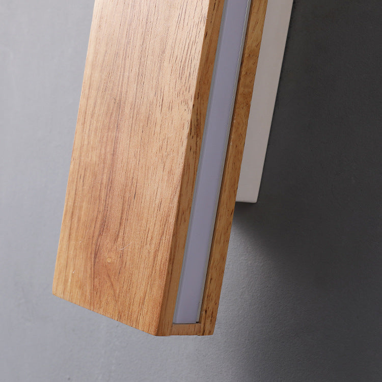 Minimalist Solid Wood LED Strip Wall Sconce Lamp Wall Sconce