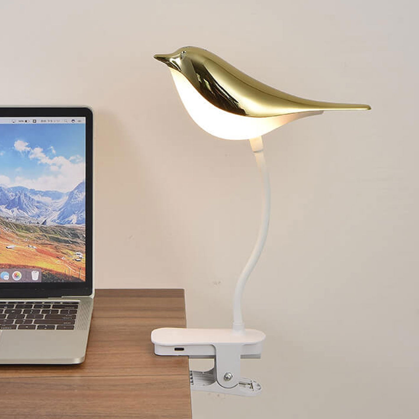 Nordic Creative Bird Clip USB Charging LED Night Table Lamp