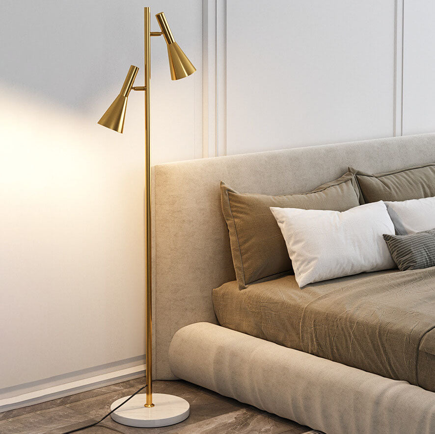 Modern Minimalist Gold 2-Light Floor Lamp