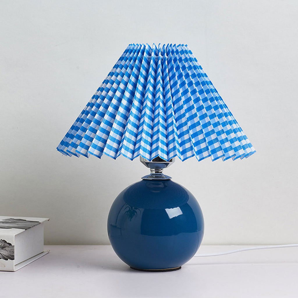 Nordic Minimalist Ceramic Pleated 1-Light Table Lamp