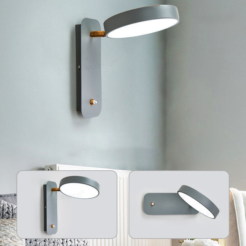 Nordic Simple Round Rotatable Switch LED Reading Wall Sconce