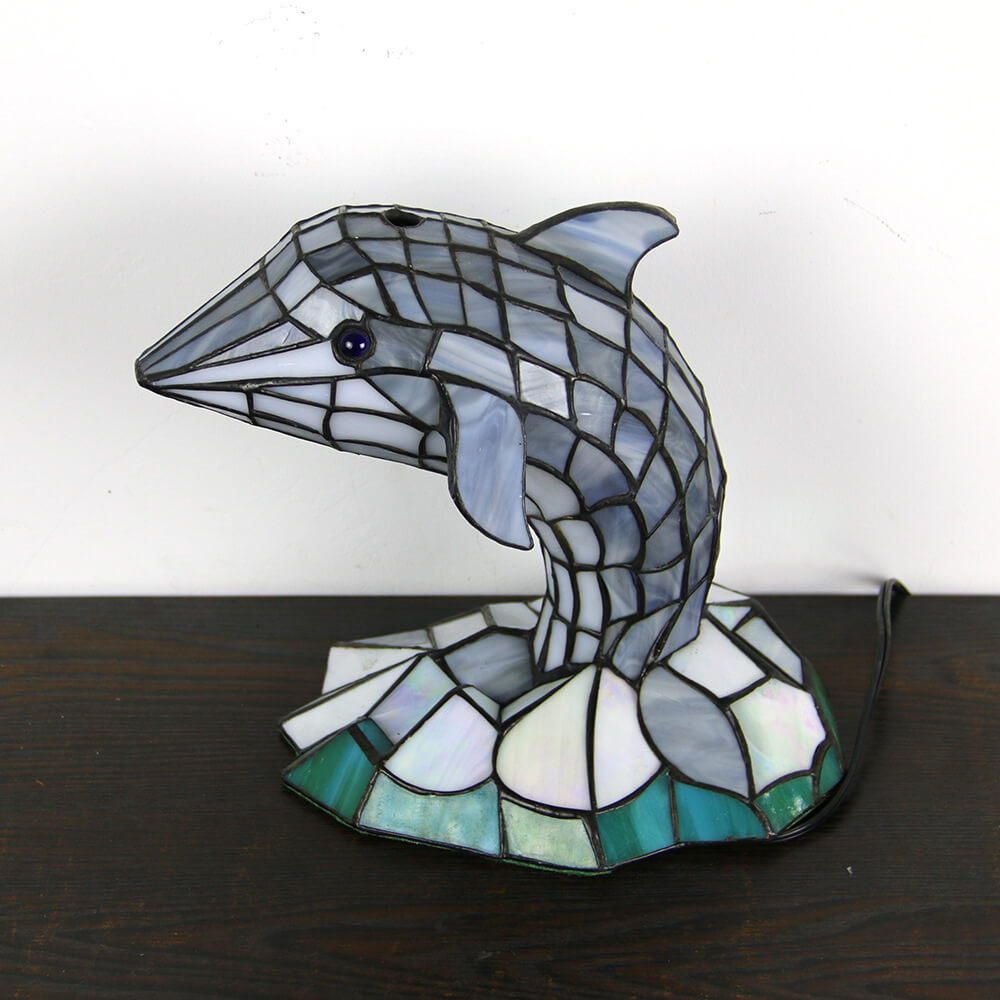 Tiffany Creative Animal Stained Glass 1-Light Table Lamp