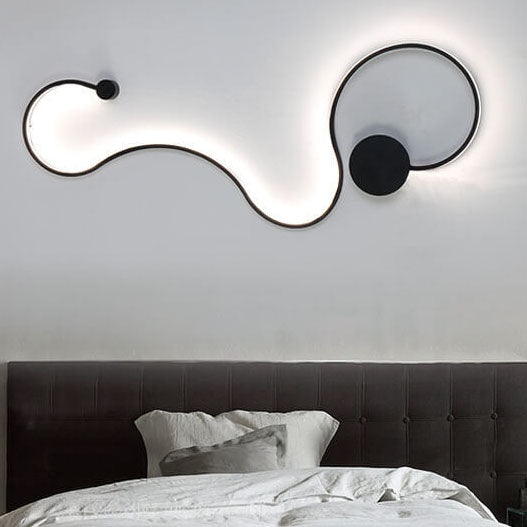 Modern Long Aluminum Snake Shaped Curved Wall Sconce