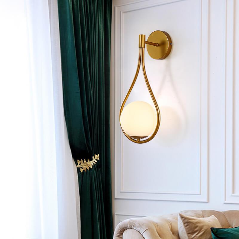 Modern 1-Light Globe Water Drop Armed Wall Sconce