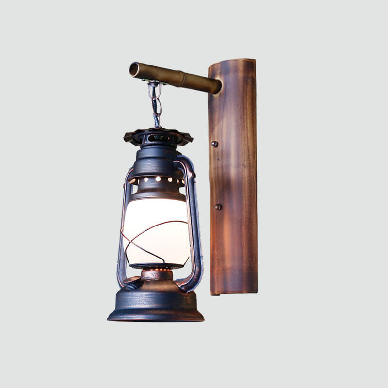 Vintage Horse Lantern Iron 1-Light Wall Sconce