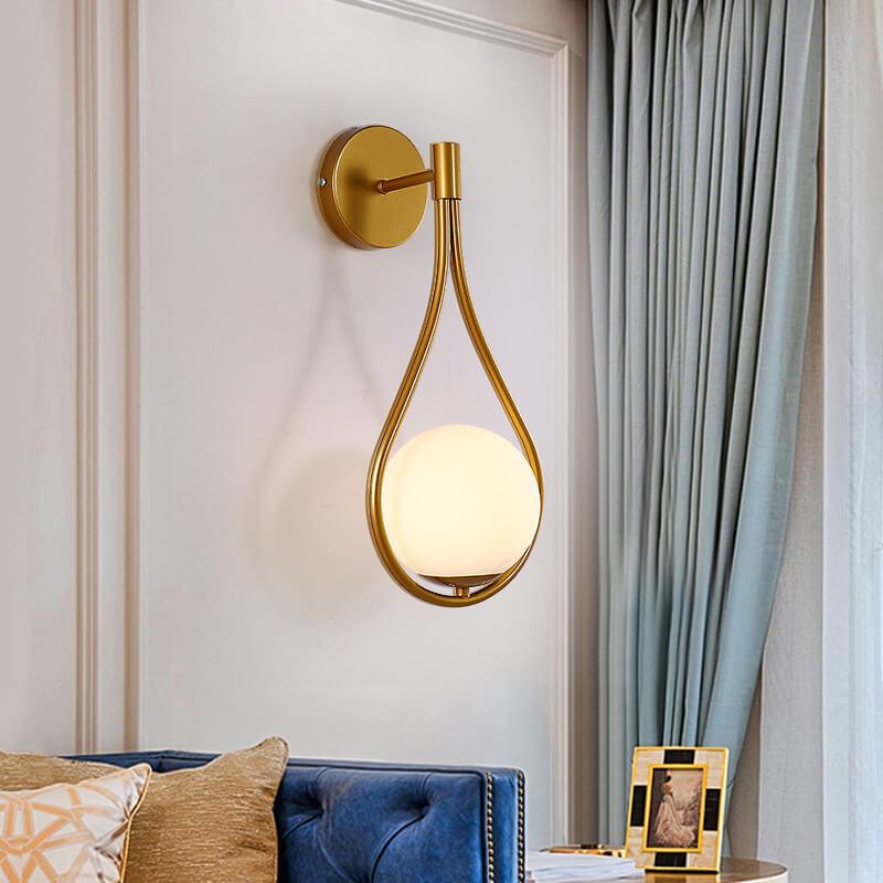 Modern 1-Light Globe Water Drop Armed Wall Sconce