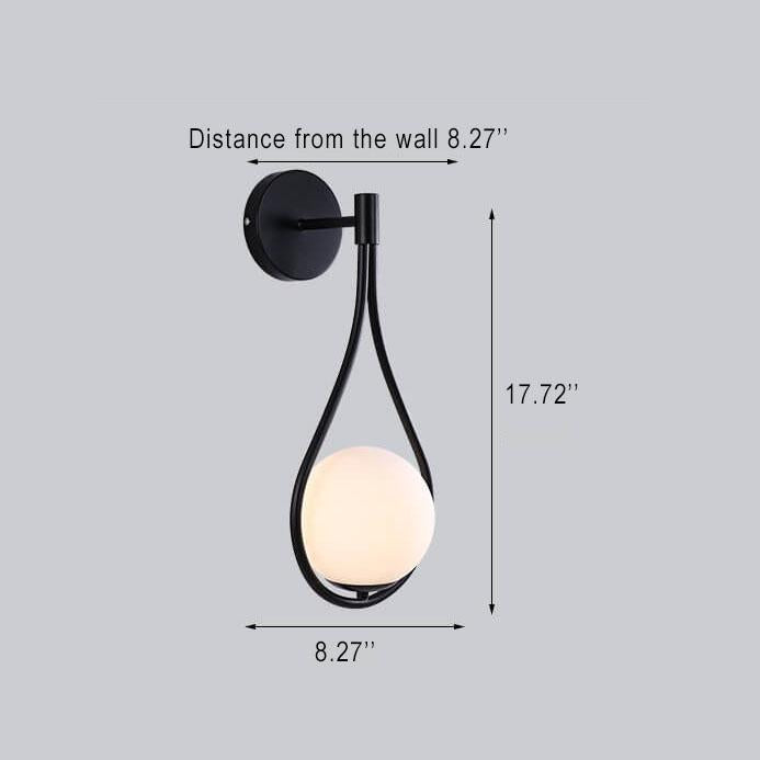 Modern 1-Light Globe Water Drop Armed Wall Sconce