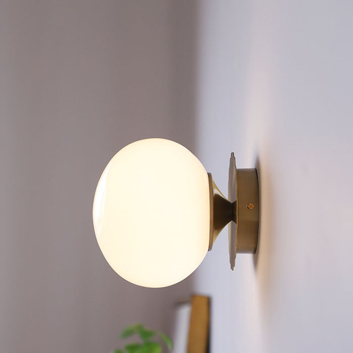 Modern Vintage Iron Glass Round Head Wall Sconce