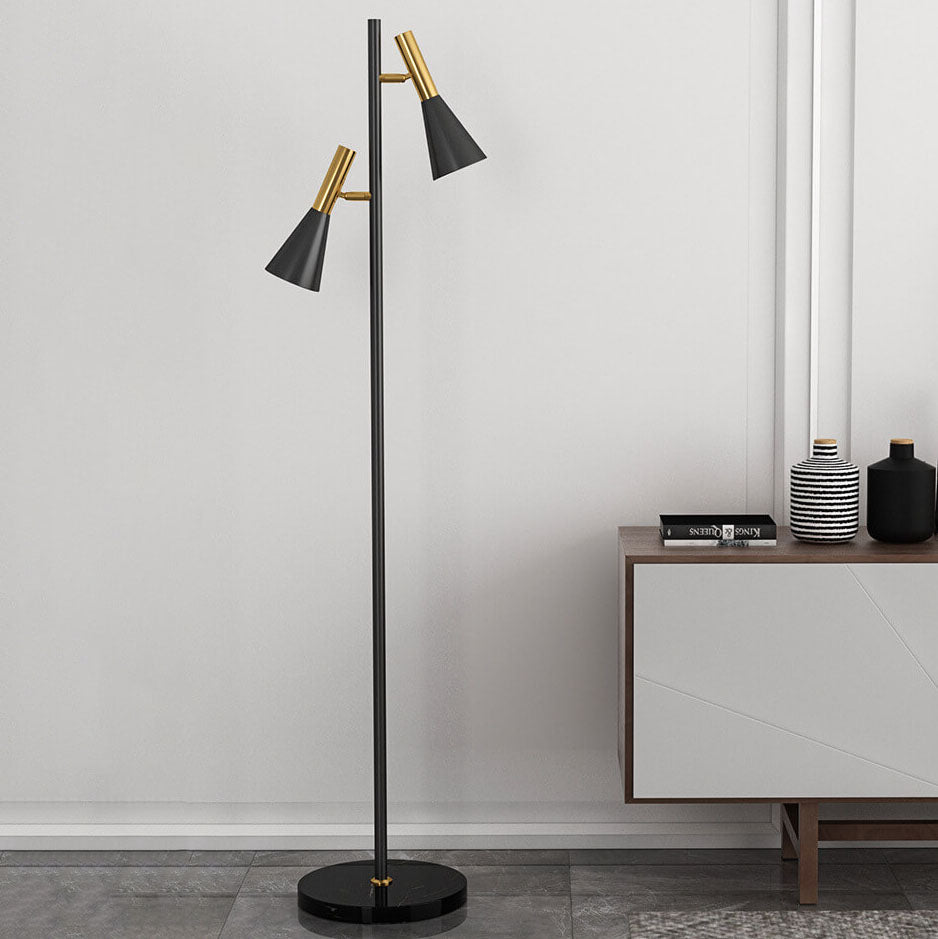 Modern Minimalist Gold 2-Light Floor Lamp