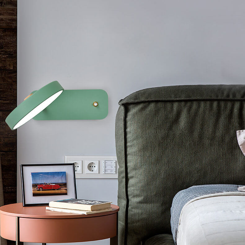 Nordic Simple Round Rotatable Switch LED Reading Wall Sconce