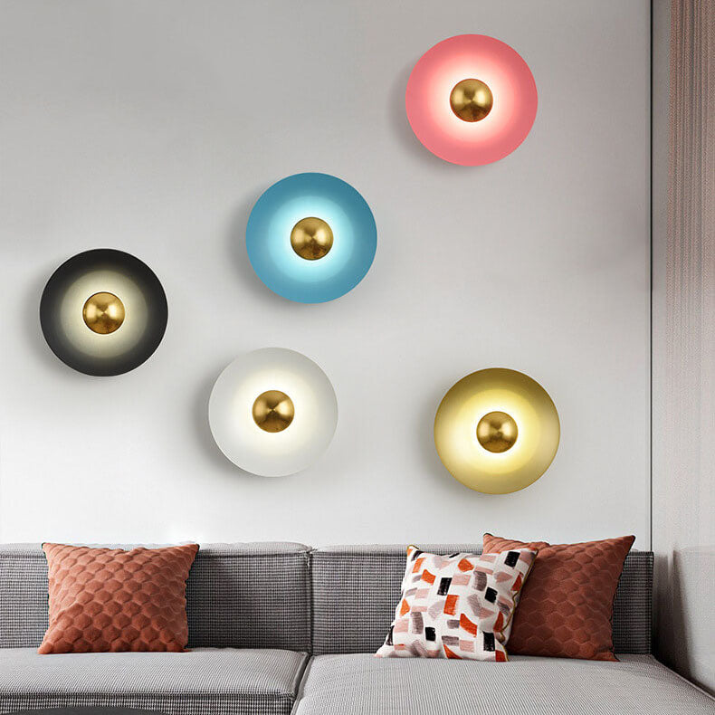 Nordic Creative Multicolor Round Disc LED Wall Sconce