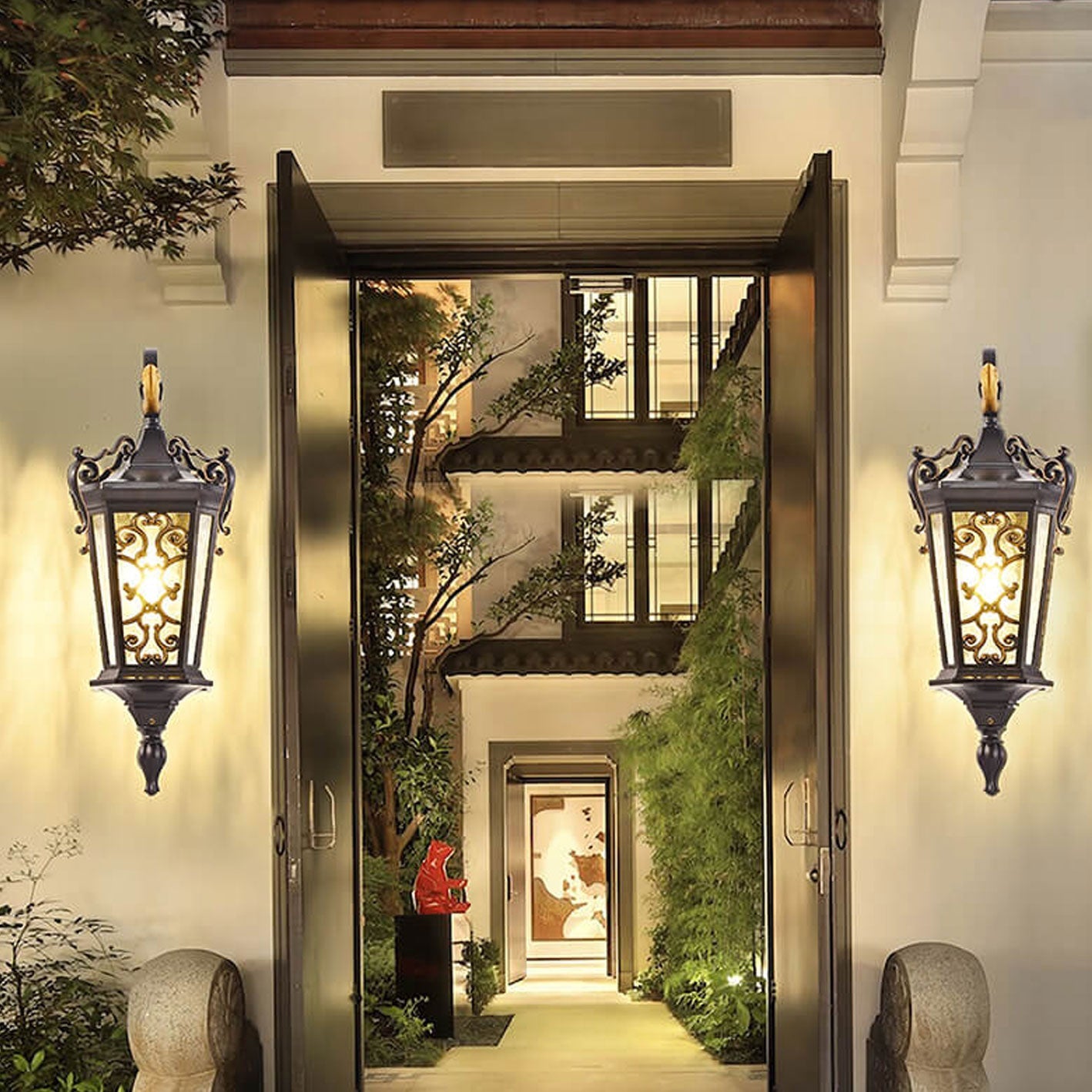 European Palace Outdoor Waterproof 1-Light Wall Sconce