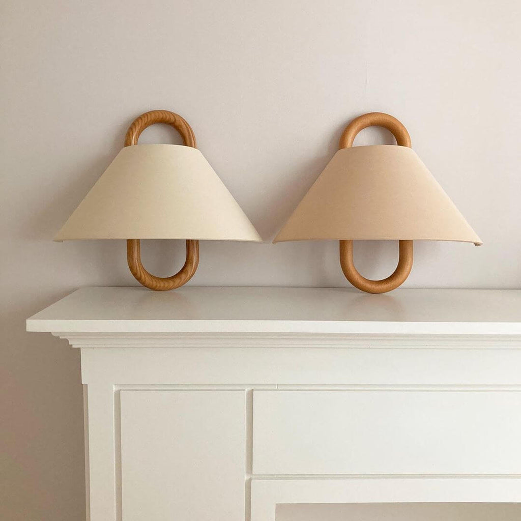 Modern Solid Wood Pleated Semi-Circle Wall Sconce
