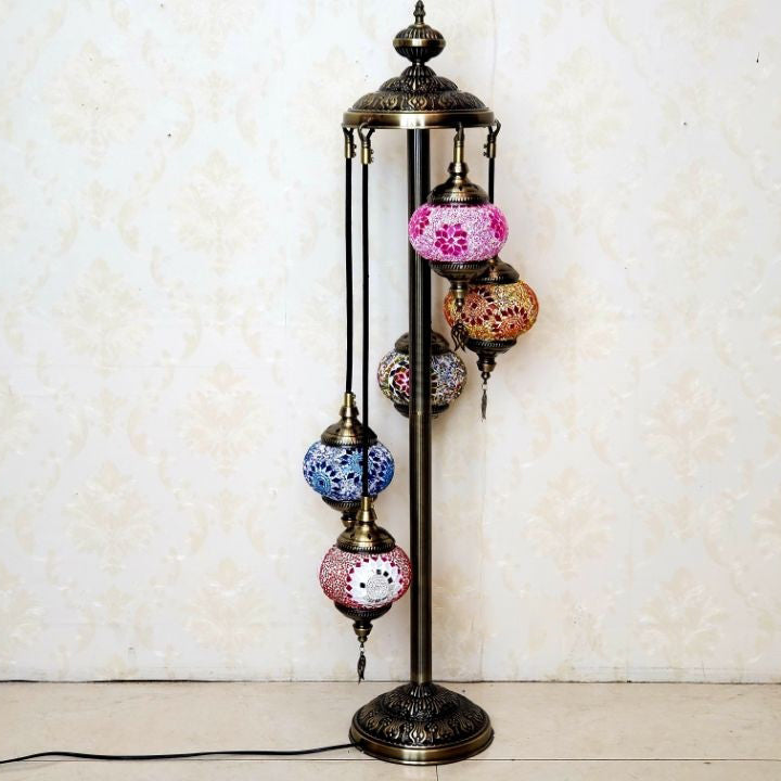 Tiffany Stained Glass 5-Light Floor Lamp