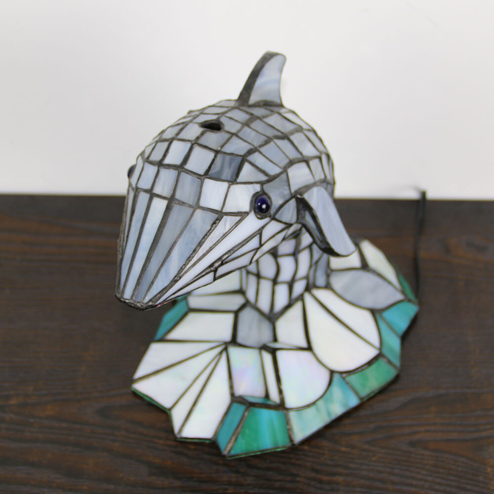 Tiffany Creative Animal Stained Glass 1-Light Table Lamp