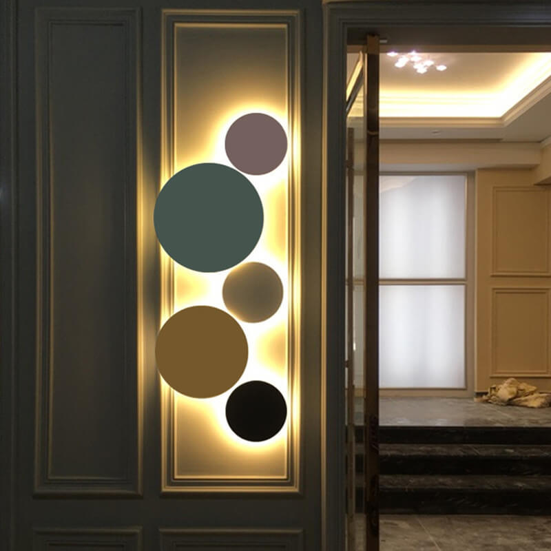 Modern Minimalist Colorful Round Iron LED Wall Sconce