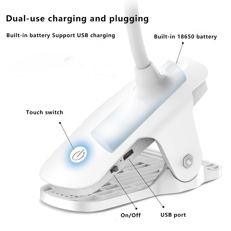 Simple LED Clip Desk Lamp Rechargeable Eye Desk Lamp