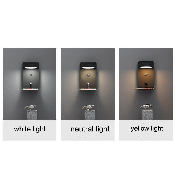 Modern Iron Square LED USB Rechargeable Wall Sconce
