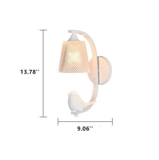 Modern Simple Resin Bird Glass Shade 1-Light Wall Sconce