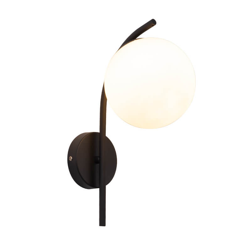 Nordic Arc Glass Globe 1-Light Wall Sconce