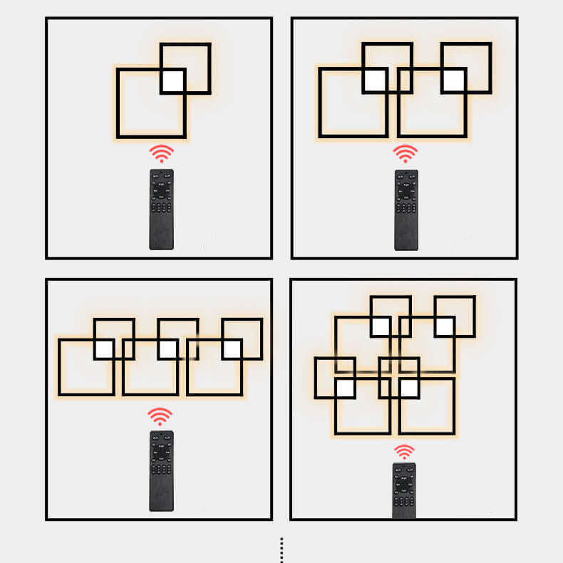 Minimalist Square Combination LED Iron Wall Sconce