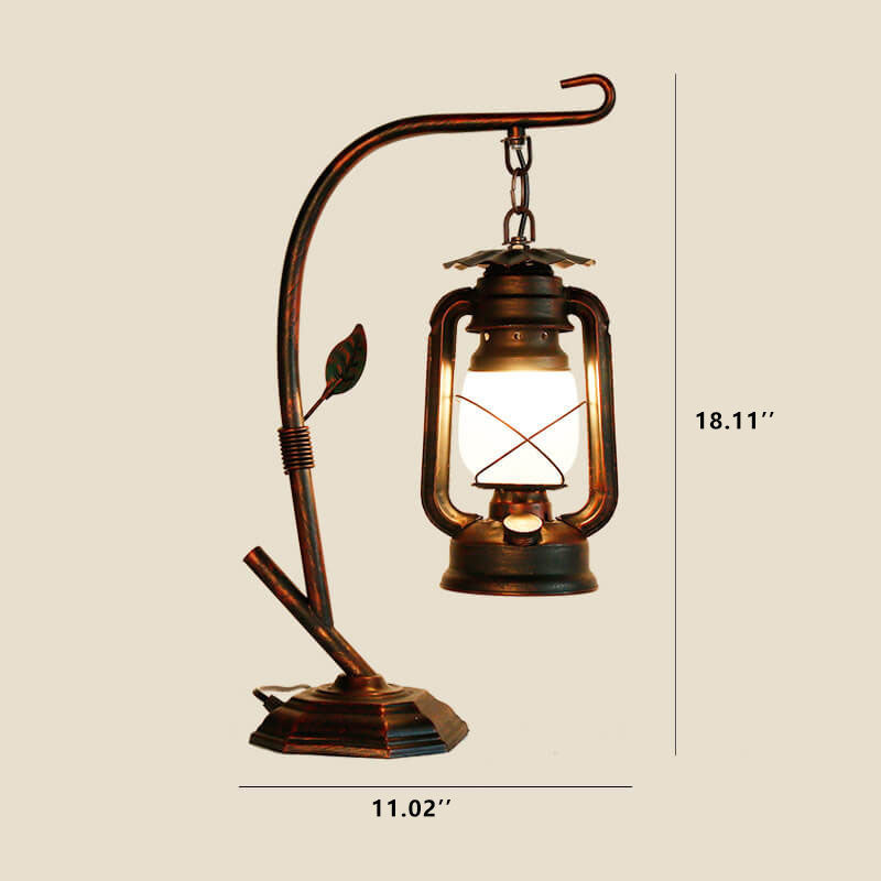 Vintage Antique Kerosene Lamp 1-Light Table Lamp