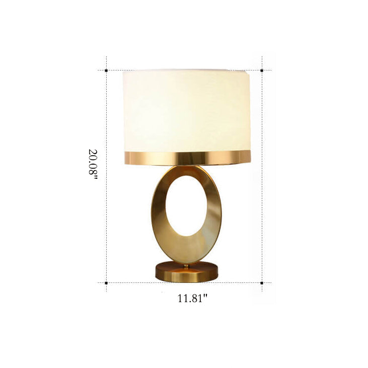 Modern Fabric Ring-Base 1-Light Table Lamp