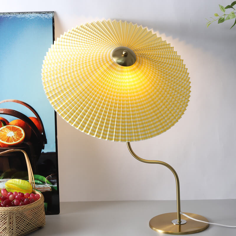 Retro Pleated Umbrella Shaped 1-Light Decorative Table Lamp